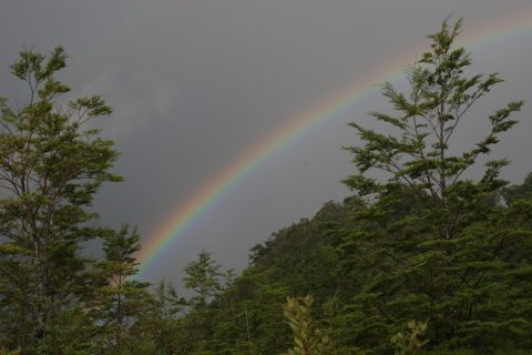 Bel arc-en-ciel sur la route austral